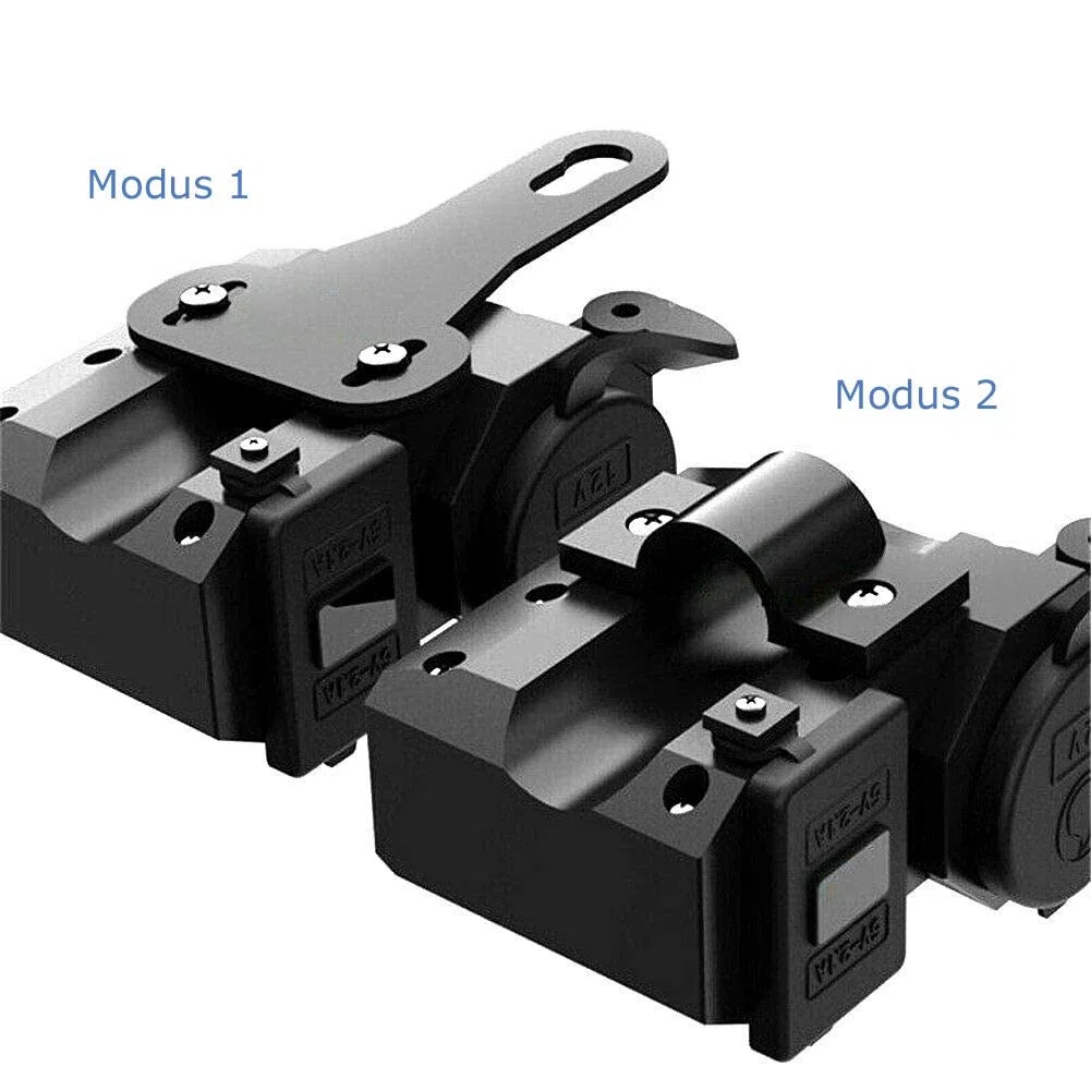 D74CS - Cargador Doble USB para Moto con Soporte táctil 12V / 24V Adaptador de Encendedor LED para Motocicleta Impermeable