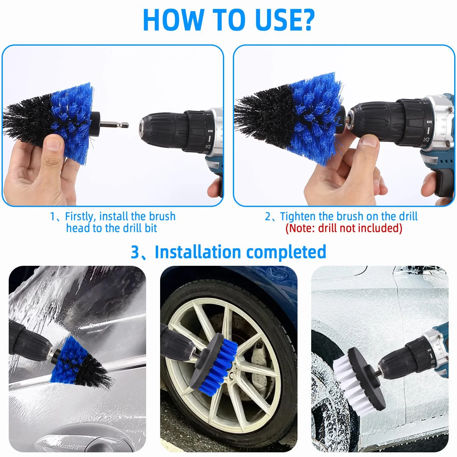 Kit Limpieza Coche, Práctica Bolsa de Transporte Incluida,30 Piezas Cepillo Limpieza Coche,Kits de limpieza para la limpieza del automóvil,Kit Detailing Coche, Incluye cabezal, paño de limpieza, etc.