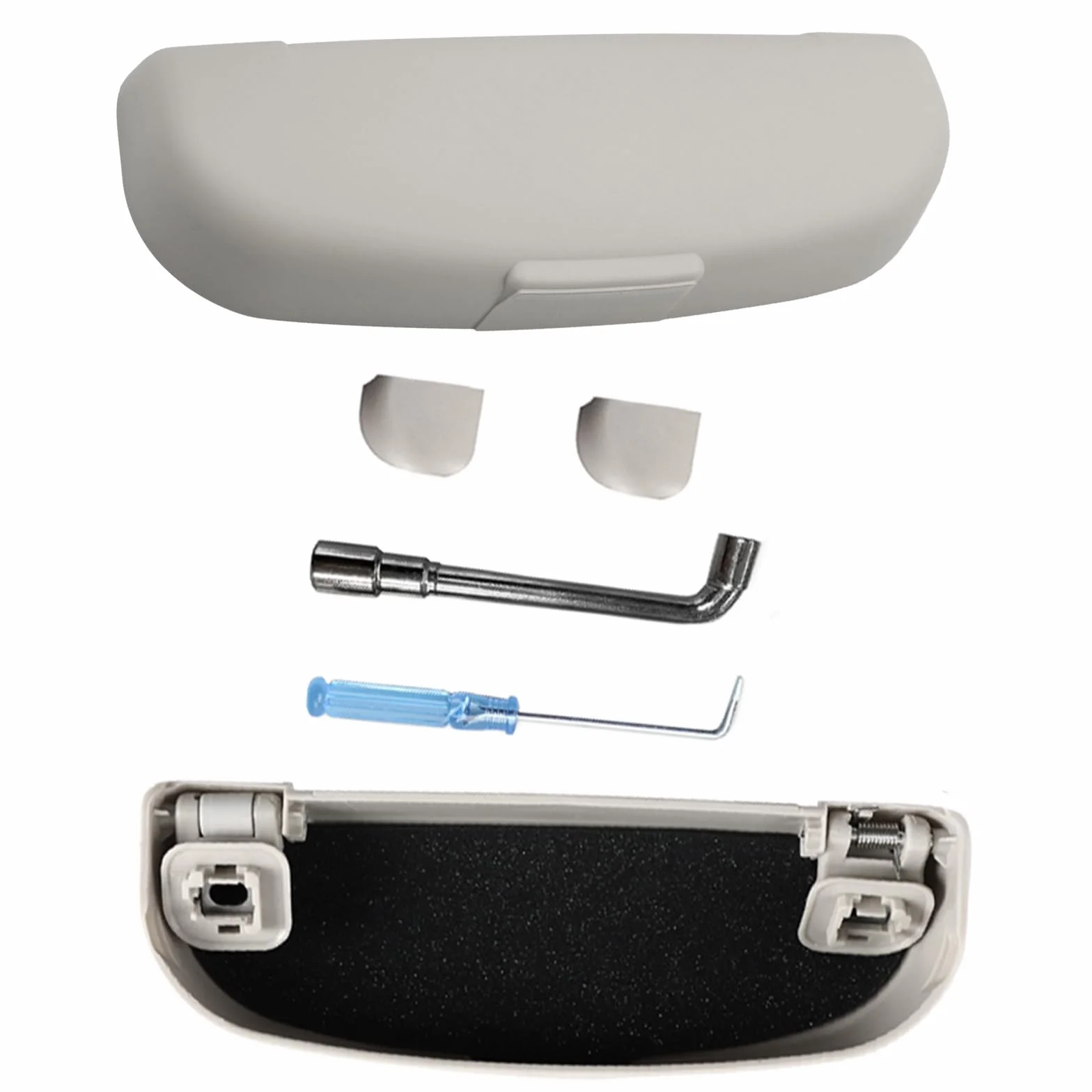 GAFAT Compatible con Volvo XC40 XC60 XC90 V60 V90 S60 S90 2018-2025 2026 2027 Soporte para Gafas de Sol, Estuche para Guardar Gafas, Organizador Interior Accesorios (Gris)