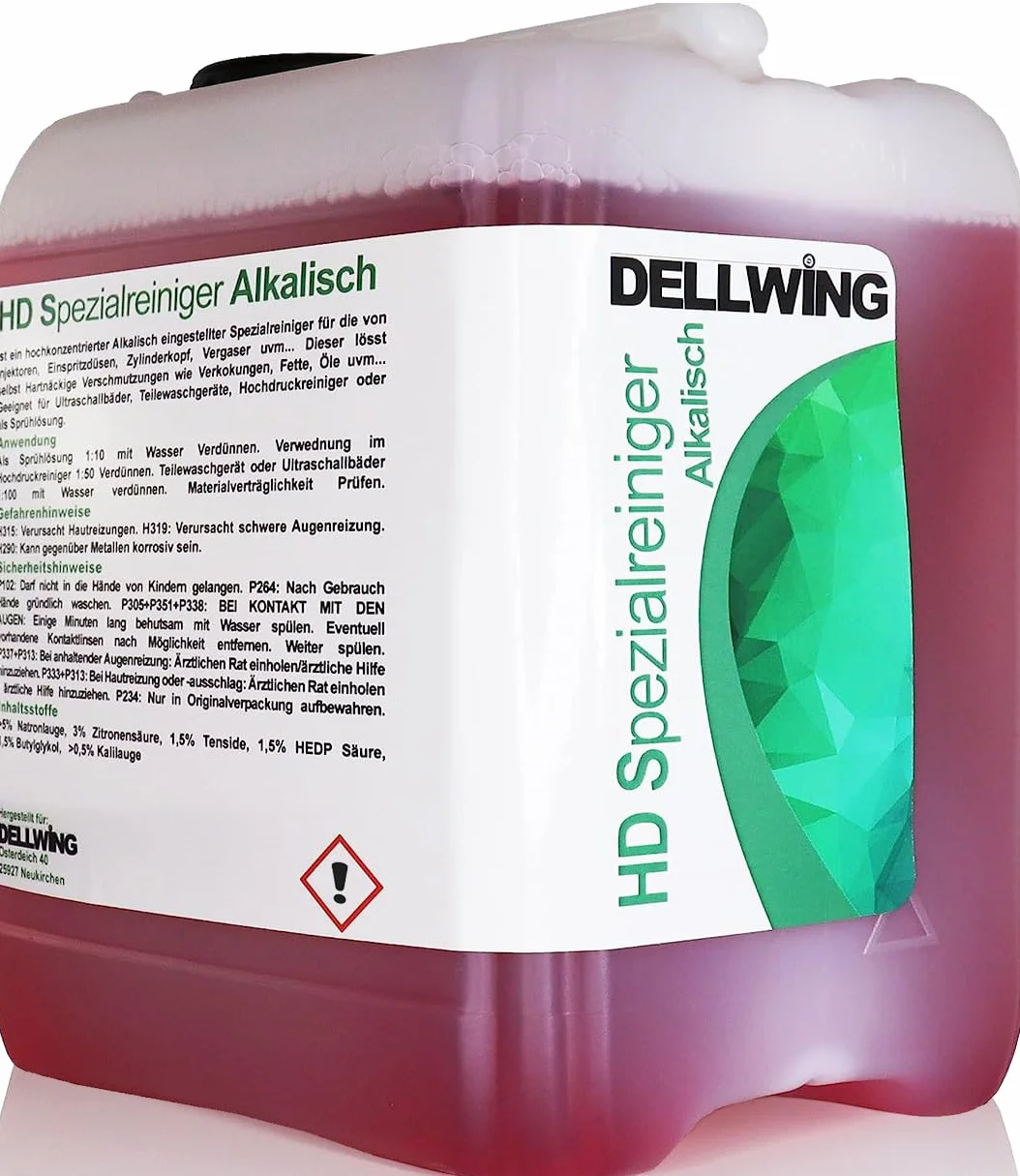 DELLWING HD Limpiador especial alcalino 2.5L - Limpiador ultrasónico concentrado premium para limpiar piezas de automóviles como carburadores, culatas de cilindros, inyectores, boquillas de inyección