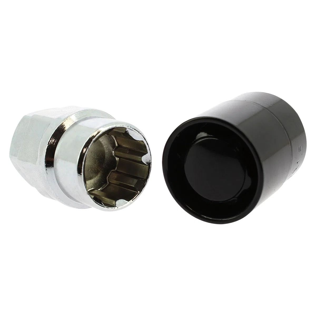 S SUMEX Juego de 4 Tuercas de 12x1.50 Antirrobo Premium de Acero con Cabeza Rotativa Anti Mordazas con 2 Llave de Tulipa con 7 Puntas Redondas Color Negro