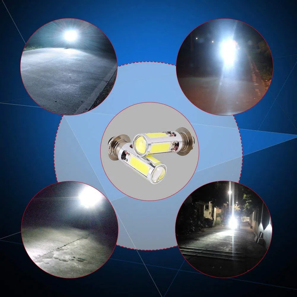 EBTOOLS para suzuki ltz bombilla LED para 12v30/30w hs/p15d-25-1 12V bombillas, 2x 6000K H6M COB LED blanco color bicicleta/ATV bombilla de luz antiniebla (PX15d P15D25-1) faros delanteros de motoci