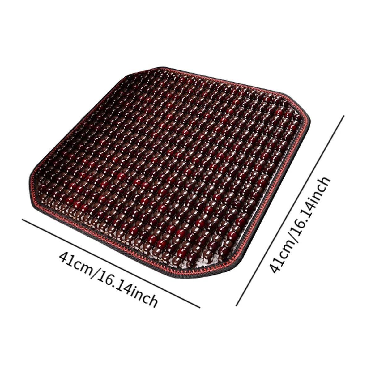 Cojín de Asiento de Madera Cubierta con Bolas Almohadilla para Coche Diseño Ergonómico Transpirable Instalación Práctica Adecuado para Oficina Vehícu, rojo
