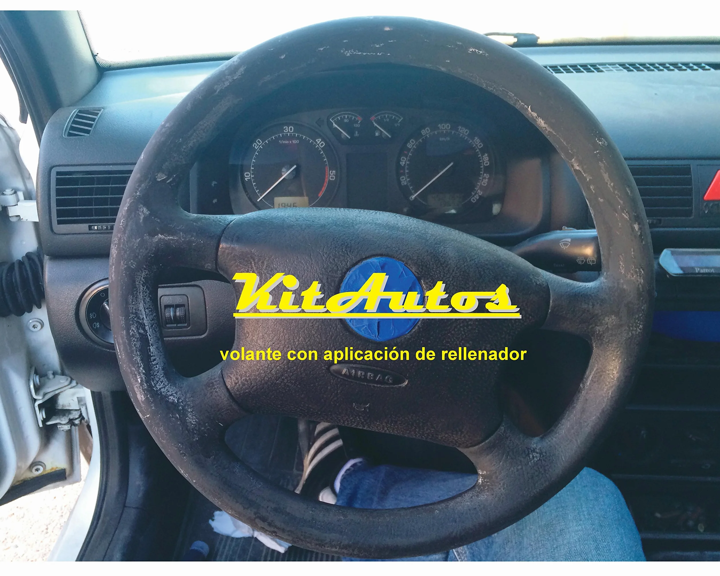 KITAUTOS Kit restaurador Volantes de Piel y plastico Color Negro.