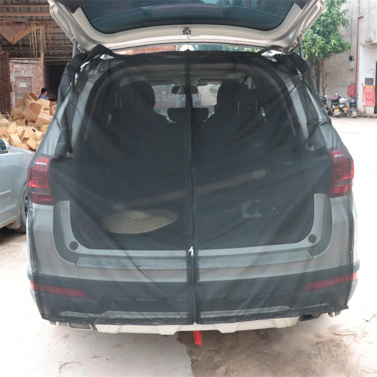 Parasol para portón trasero de coche, red para portón trasero de coche, soporte magnético, resistente al viento, transpirable, para camping, protección de privacidad al aire libre, vacaciones
