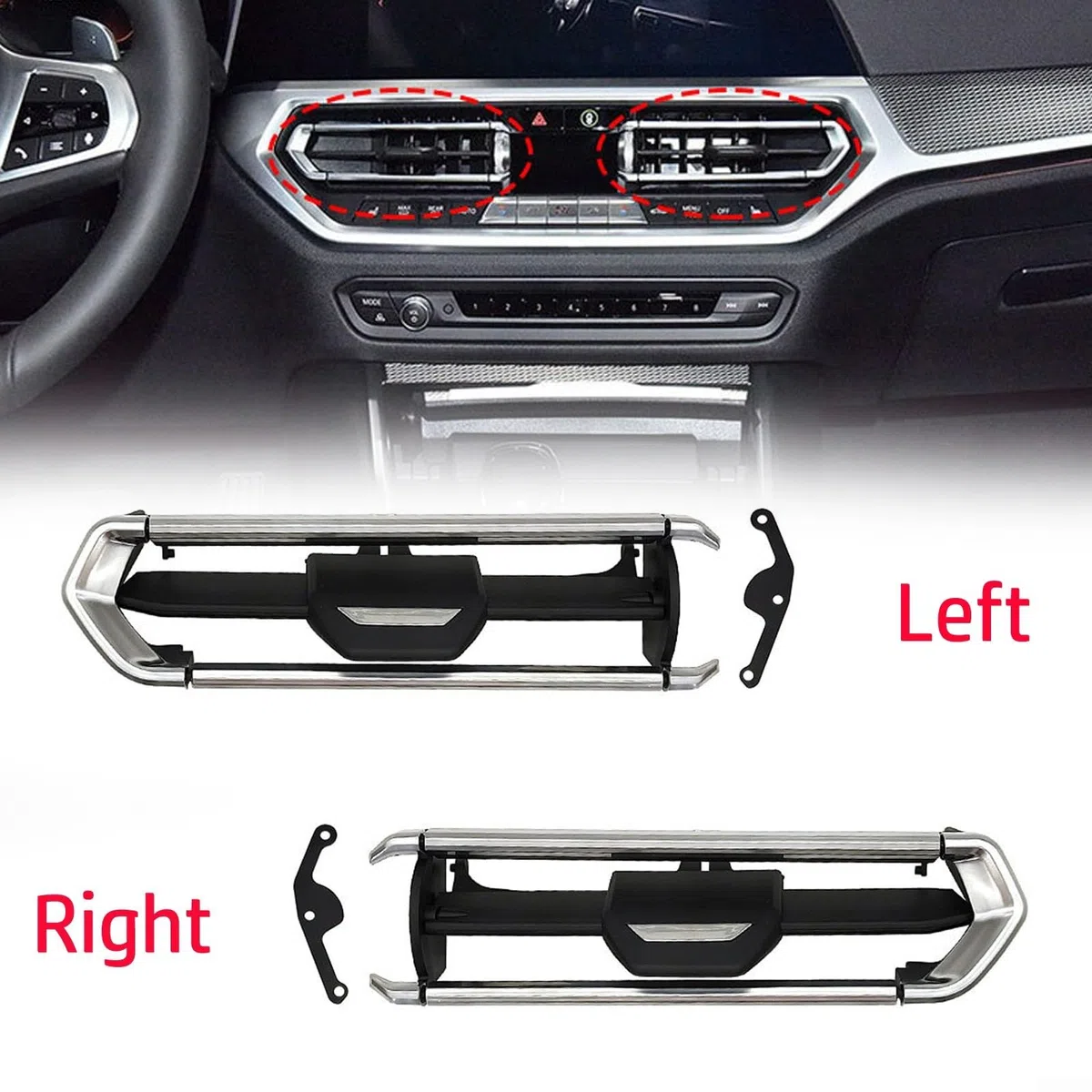 Zoegneer Kit de reparación de rejilla de salida de aire frontal, clip central de ventilación de aire acondicionado para BMW Serie 1 F40 2020-2022 Serie 2 F44 Serie 3 para G20 G28 OE 64119855415
