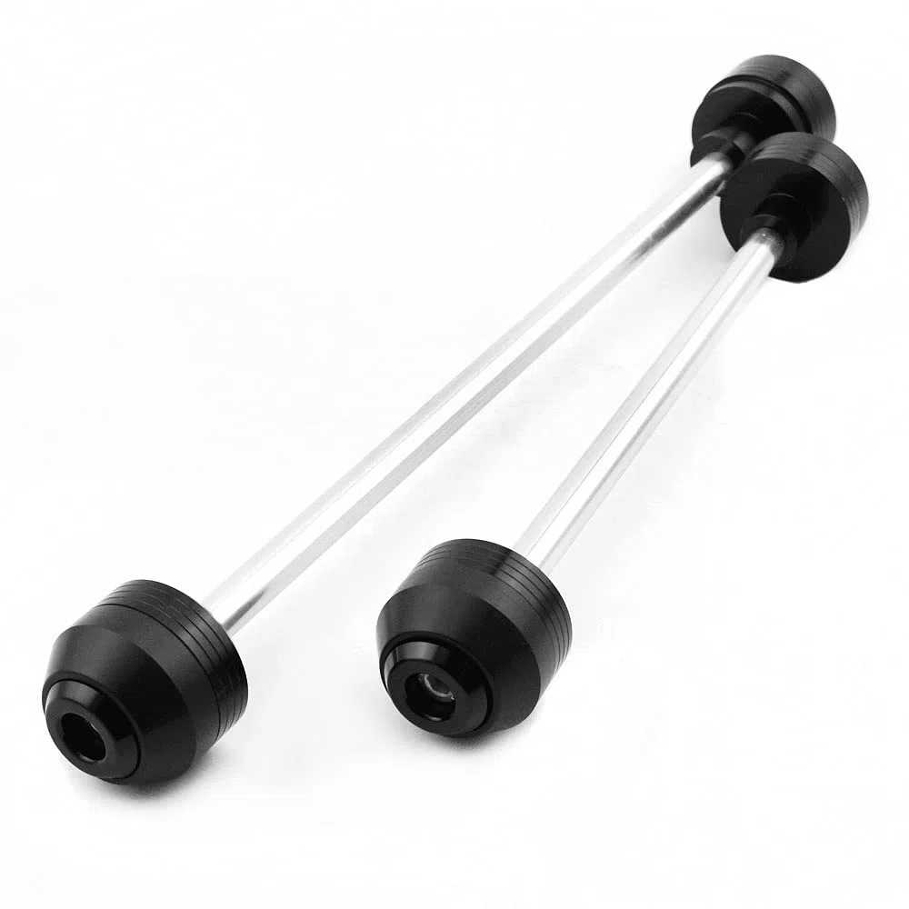 Protección de marco deslizante compatible con MT09 XSR900 MT07 XSR700 MT10 FZ09 FZ07 FZ10 TRACER 900 Eje de rueda delantera y trasera Horquilla Brazo oscilante CNC de aluminio para choque (Negro, MT