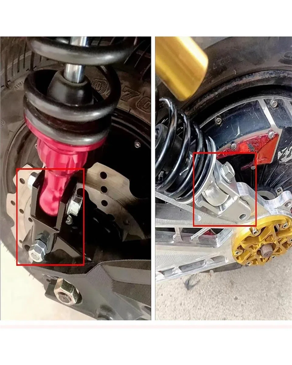Amortiguador Horquilla Conversión Extremo Redondo Cabeza Fija Universal Motocicleta(Black 1 pcs)