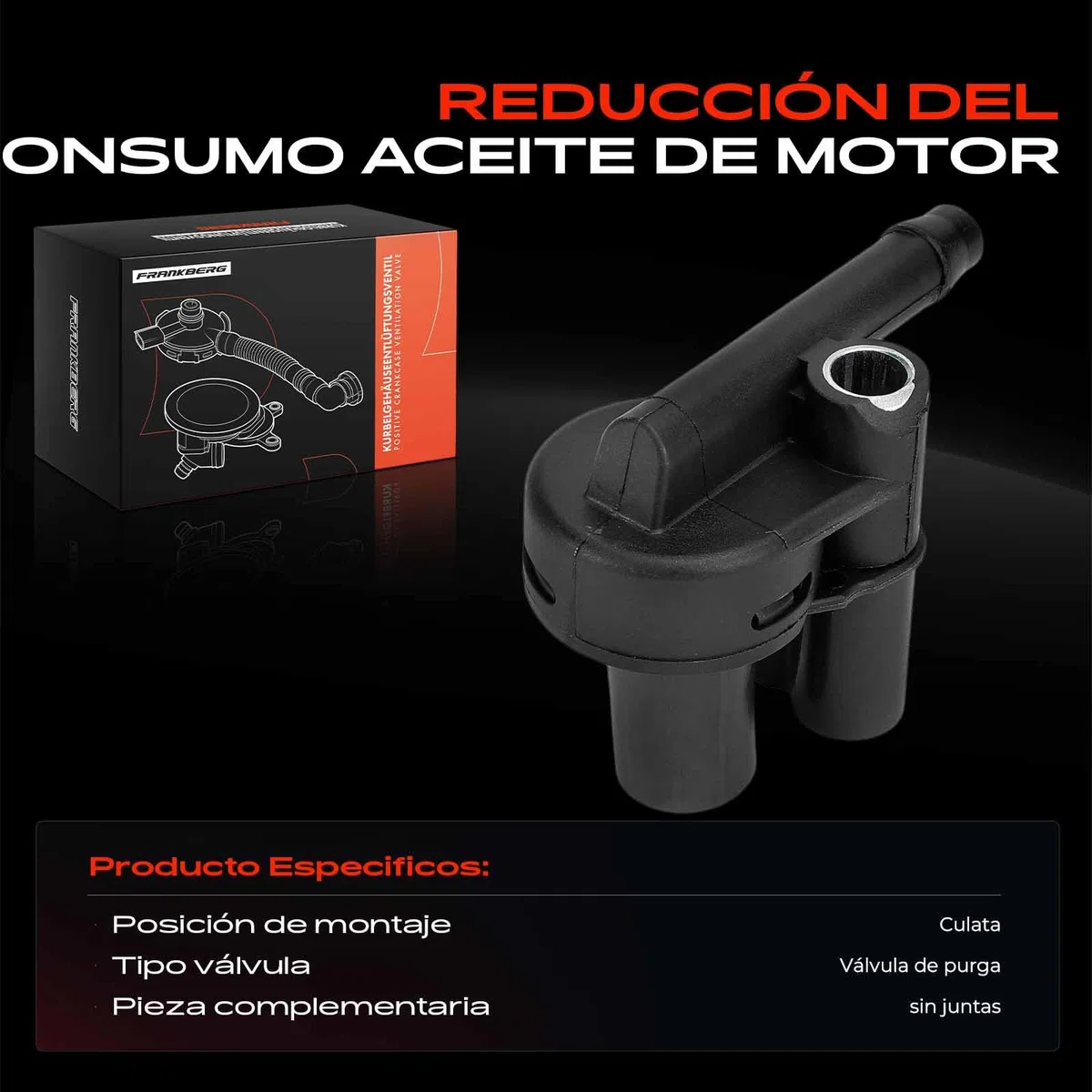 Frankberg Separador de aceite de Válvulaación del cárter Compatible con Golf IV 1J1 Polo 9A 9N B.o.r.a 1J2 A2 8Z0 Cordoba 6K1 6K2 6L2 Ibiza II 6K1 Replace# 036103175C