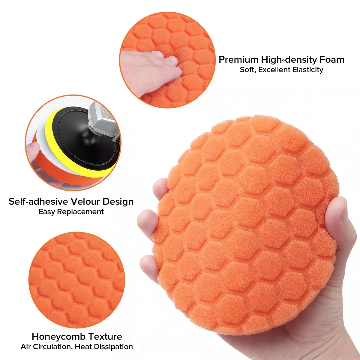 9 Piezas 125mm Esponja de Pulido Pulidora Coche, Esponja Pulir para Coche con Microfibra y Espuma, Estructura Alveolar Almohadillas de Pulido para Coche para Lijar Cncerar Pulir Coches