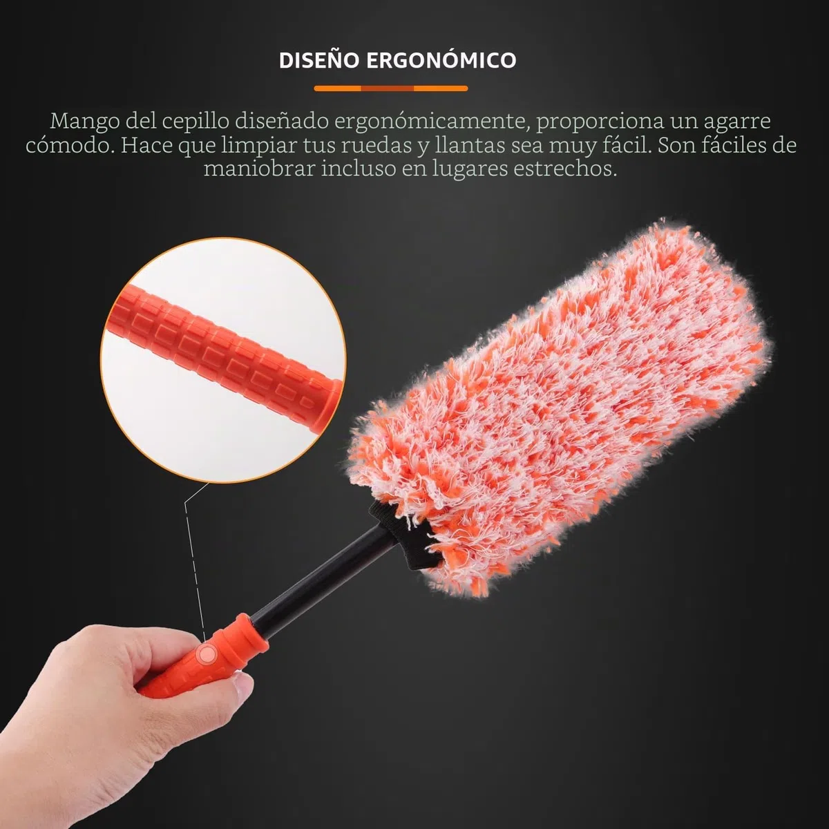 Cepillo para Llantas Grande, SPTA Cepillo Extrafino en Microfibra para para una Limpieza Suave de, Ideal para Llantas Wheel Brush, Cepillo Microfibra, Cepillo Ruedas