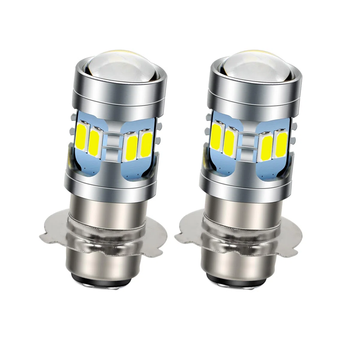 Ruiandsion P15D-25-3 Bombilla LED 6000K Blanco 6V-24V Super Brillante 5730 12SMD Chips Bombilla LED para faros delanteros de motocicleta (paquete de 2)