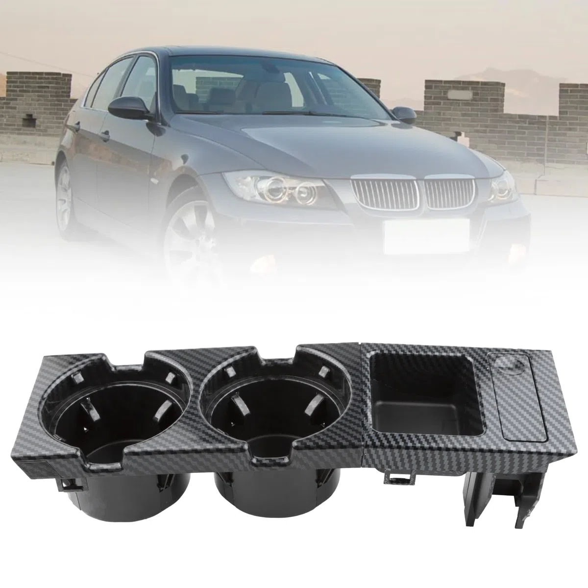 Portavasos consola central de carbono para Serie 3 E46 1998-2007 51168217953 consola central portavasos doble