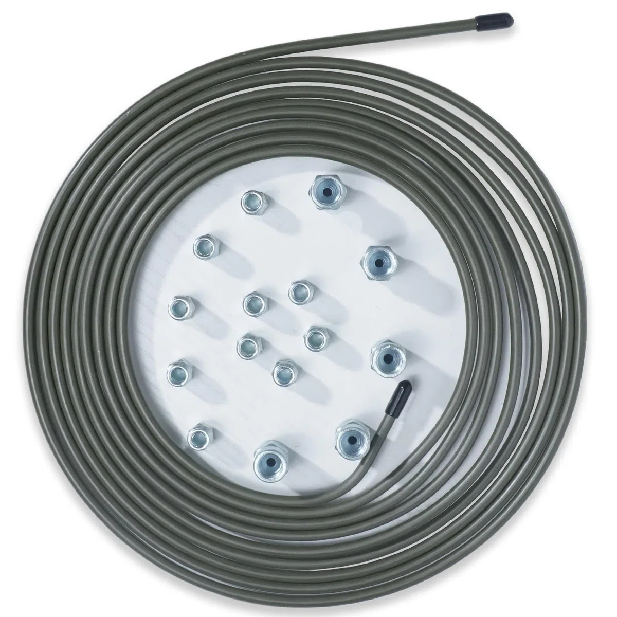 Línea de freno de 10 m Ø 4,75 mm tubo de freno con 10 juntas roscadas + 5 conectores, línea de acero recubierta de cobre para sistemas de frenos hidráulicos de automóviles