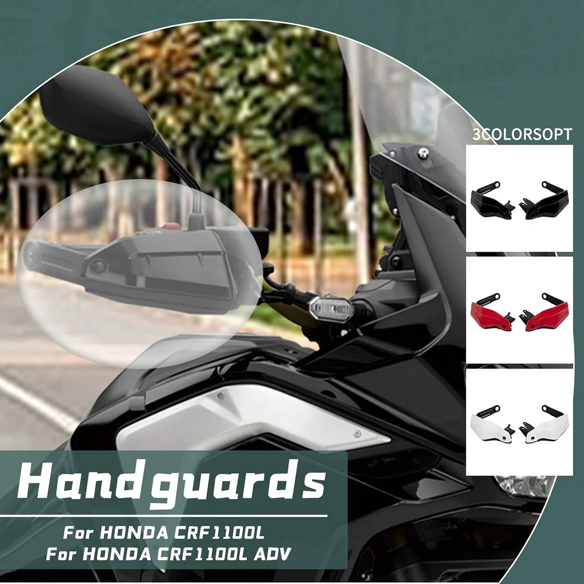 Protector de Mano para Motocicleta Protector de Cepillo de Mano Protector de Pantalla Compatible con H-Onda CRF1100L Africa Twin ADV. Deportes 2020-2024 Xadv 750 21-24 XL750 23-24 (Blanco)