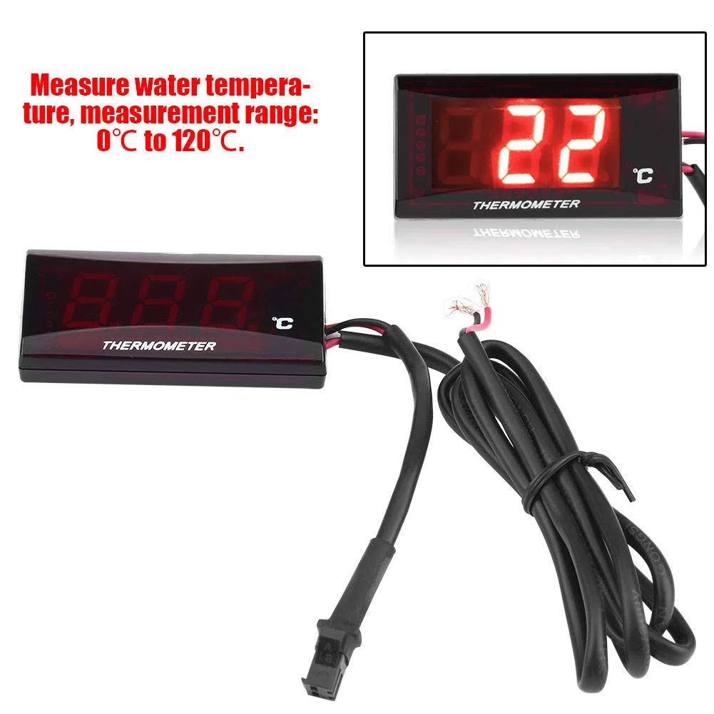 Yctze para reloj de temperatura para moto marcador de temperatura moto Termómetro de motocicleta, termómetro digital universal para motocicleta, medidor de temperatura del agua, medidor de temperatu