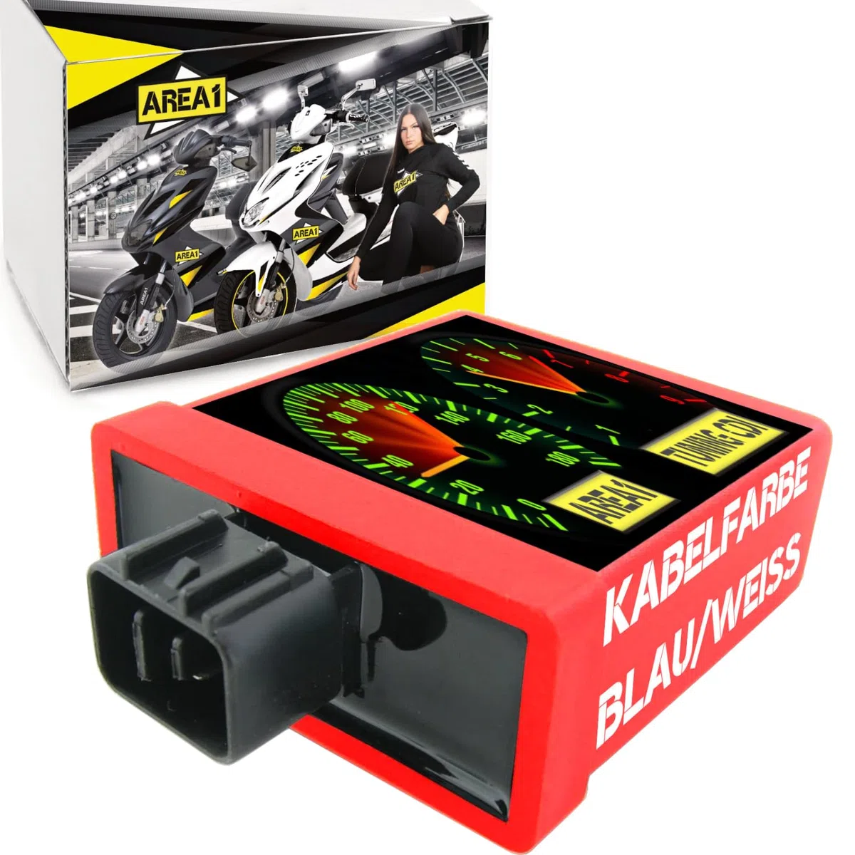 Area1 Unidad de encendido CDI abierta para motores de 2 tiempos a partir de 2003. compatible con Aerox, Jog Neos Why BWS Pepe Nitro Ovetto Booster Stunt Flipper