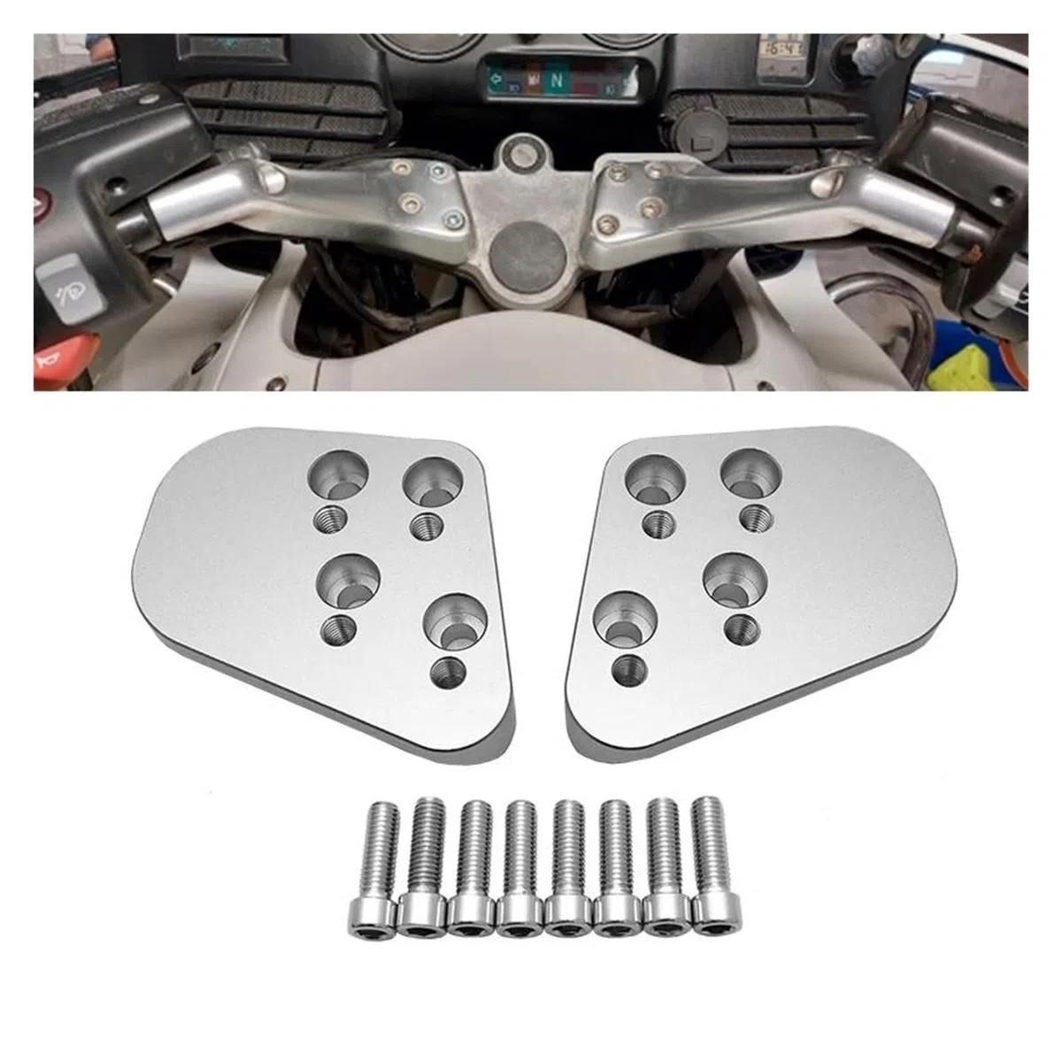 Motorcycle Manillar Riser para BMW para R1100R para R1100RT para R1150R para R1150RT para R1200RT Motocicleta Elevador De Manillar Plateado Manillar Riser