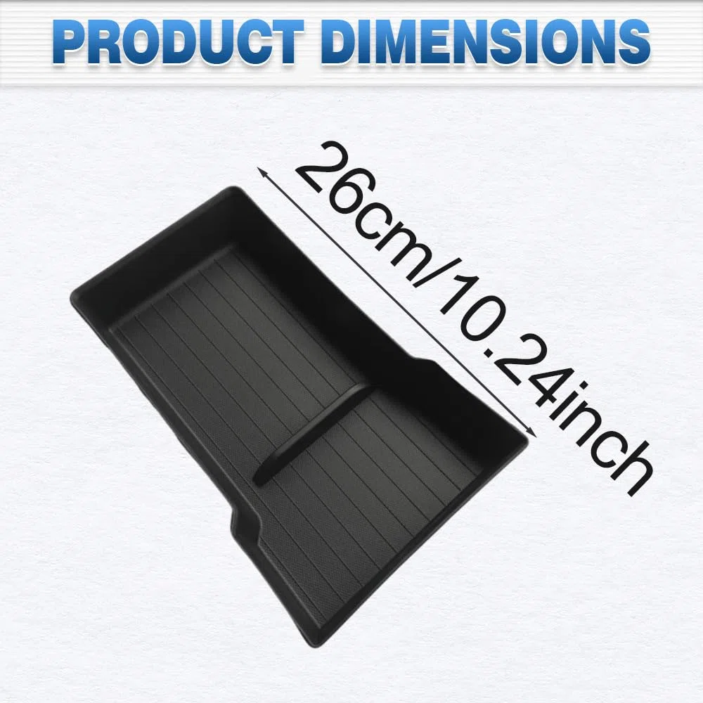 Riloer Tesla Model Y Accessories - Caja de almacenamiento para consola central de coche, bandeja organizadora interior compatible con Tesla Model Y Juniper 2025-2026