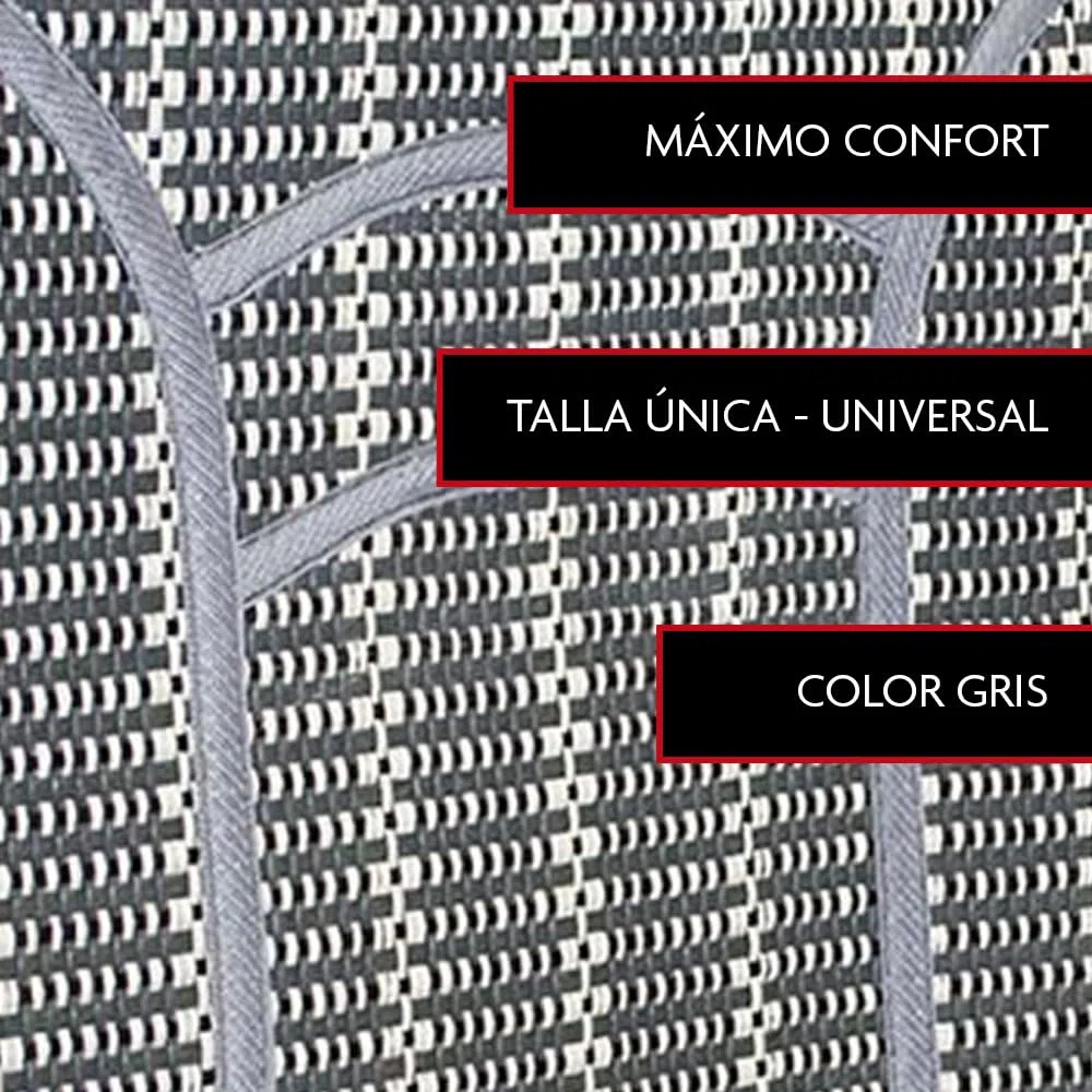 Krawehl - Respaldo para el Asiento del Coche - Respaldo de Verano - Evita el Sudor - Máxima Comodidad - Fabricado en Fibra Vegetal - Compatible con Todos los Asientos - Color Gris