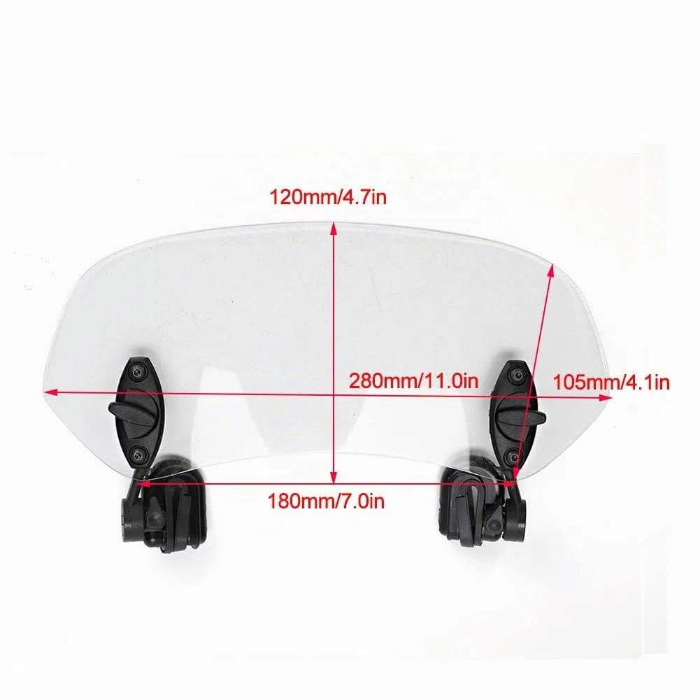 DEWIN Motocicleta Universal Clip Ajustable en el Parabrisas Deflector de Viento Accesorios