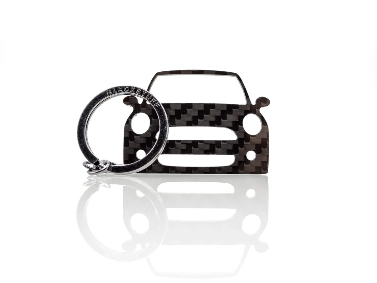 BlackStuff Llavero De Fibra De Carbono Cadena De Claves Compatible con Cooper S R56 R57 2006-2013