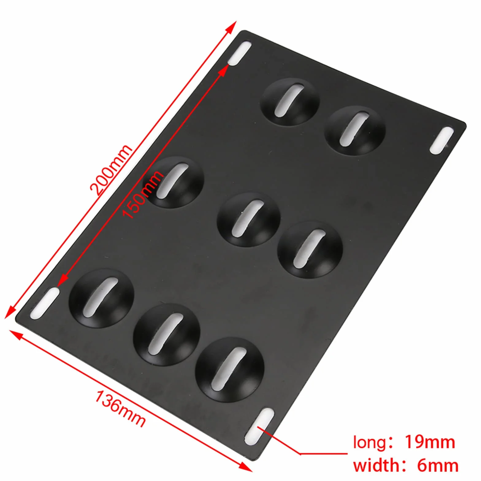 Aramox Portaplacas Para Auto Soporte de matr¨ªcula, aleaci¨de aluminio Parachoques delantero del coche Gancho de remolque Soporte montaje de placa de matr¨ªcula 8 agujeros Soporte ajustable