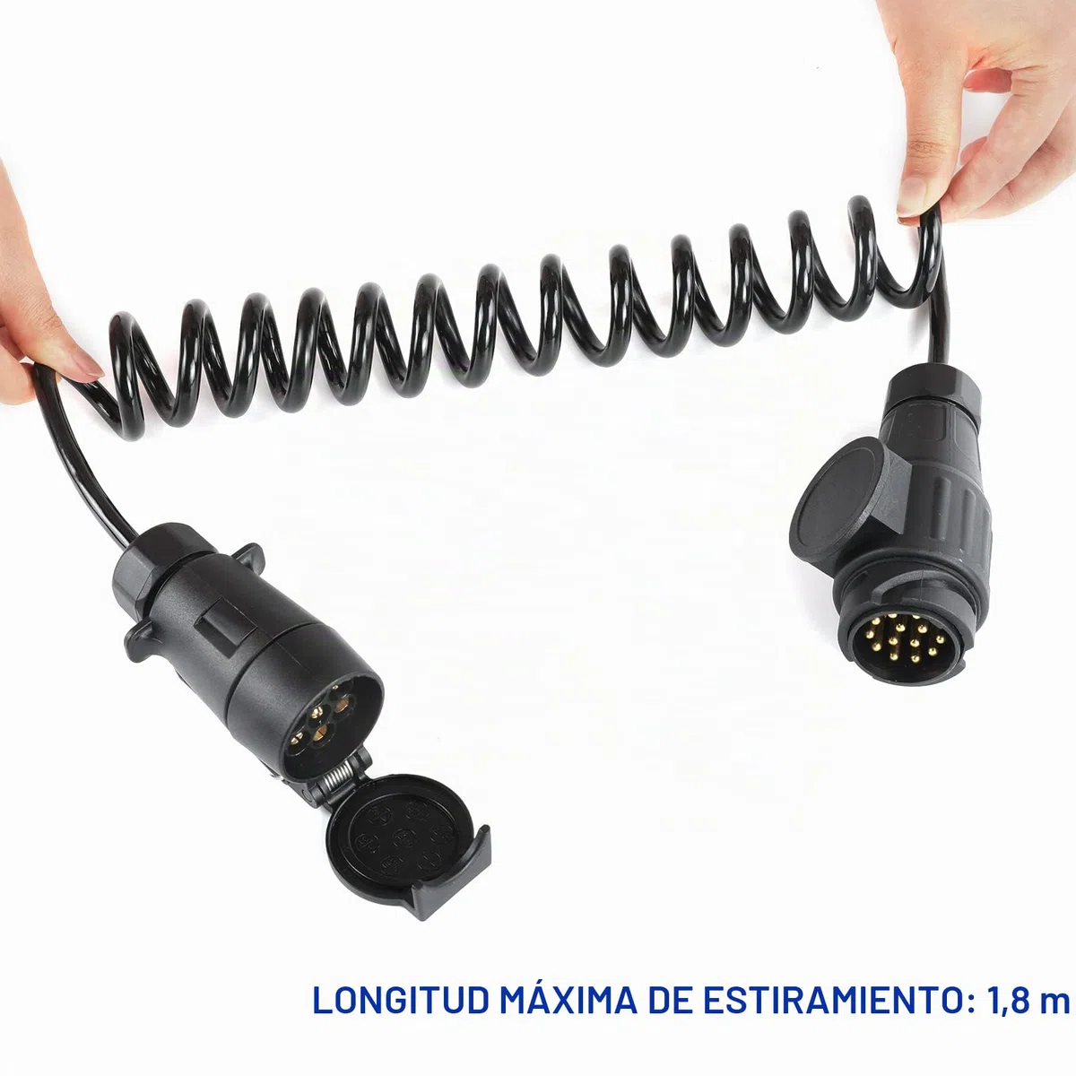 AOHEWEI Adaptador de Cable de extensión de Remolque de 13 Pines a 7 Pines de 1,8 m, Cable de extensión de Enchufe de 12 V, Conector de cableado eléctrico de 7 núcleos para Remolque de Caravana