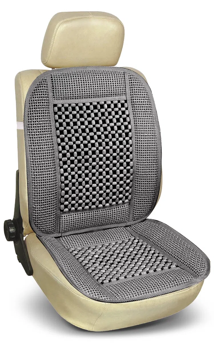Bottari 12304 Bottari 12304 Respaldo de Asiento Coche California con Bolas de Madera - con función de Masaje, Color Gris