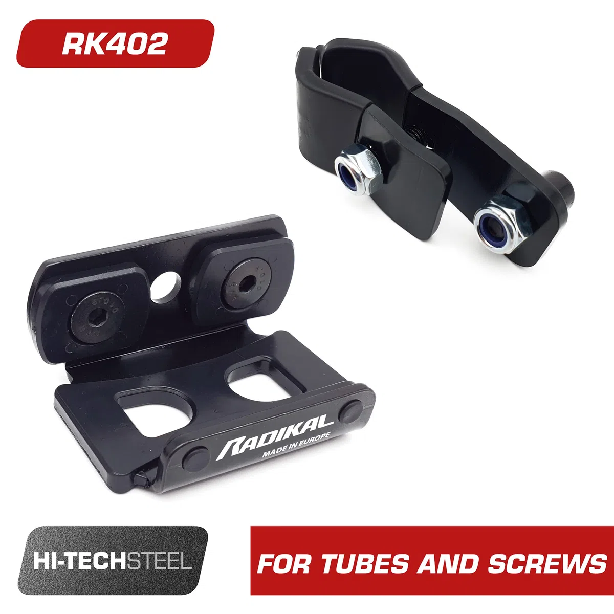 RADIKAL RK402 Soporte Antirrobo RK10/RK14S/RK310S para Fijar a Tubos o Tornillos