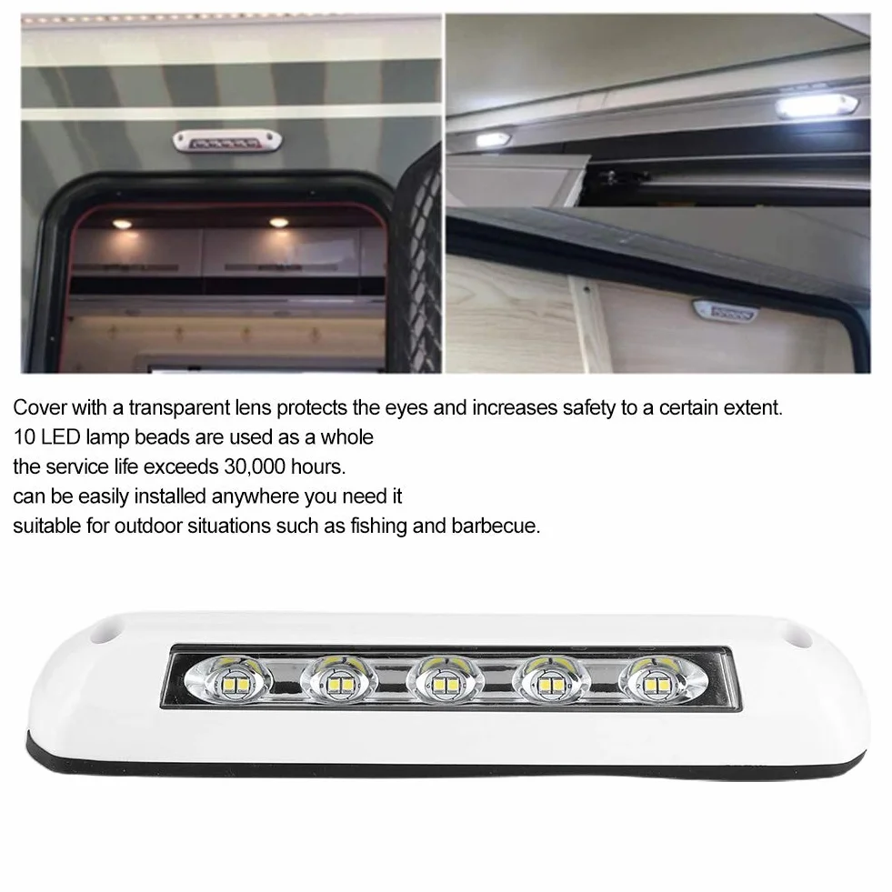 KIMISS Luz LED para RV 12V/24V, iluminación exterior impermeable, barra de luz para toldo y porche, 8W, ideal para autocaravanas y caravanas