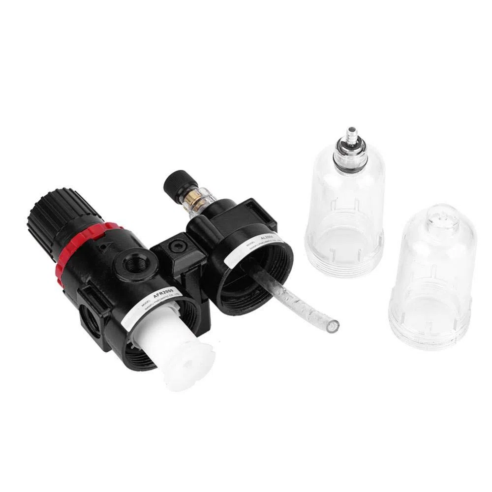 Separador de Trampa de Agua/Aceite Npt de 1/4", Separador de Agua y Aceite de Herramientas de Aire Filtro de Presión de Aire Compresor Regulador Neumático Lubricador Válvula de Drenaje