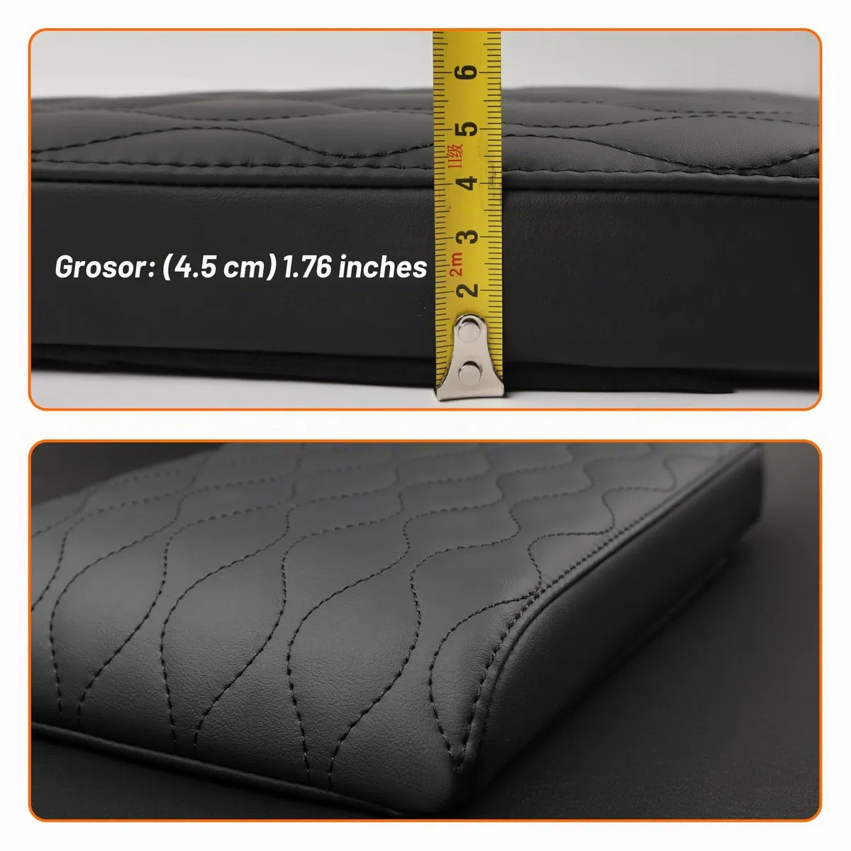 cojin reposabrazos para Coche de Cuero sintético de PU,Funda Consola Central Auto Almohadilla,Universal Negro Cojín,Caja reposabrazos(Tamano A 30x15x4.5 cm)