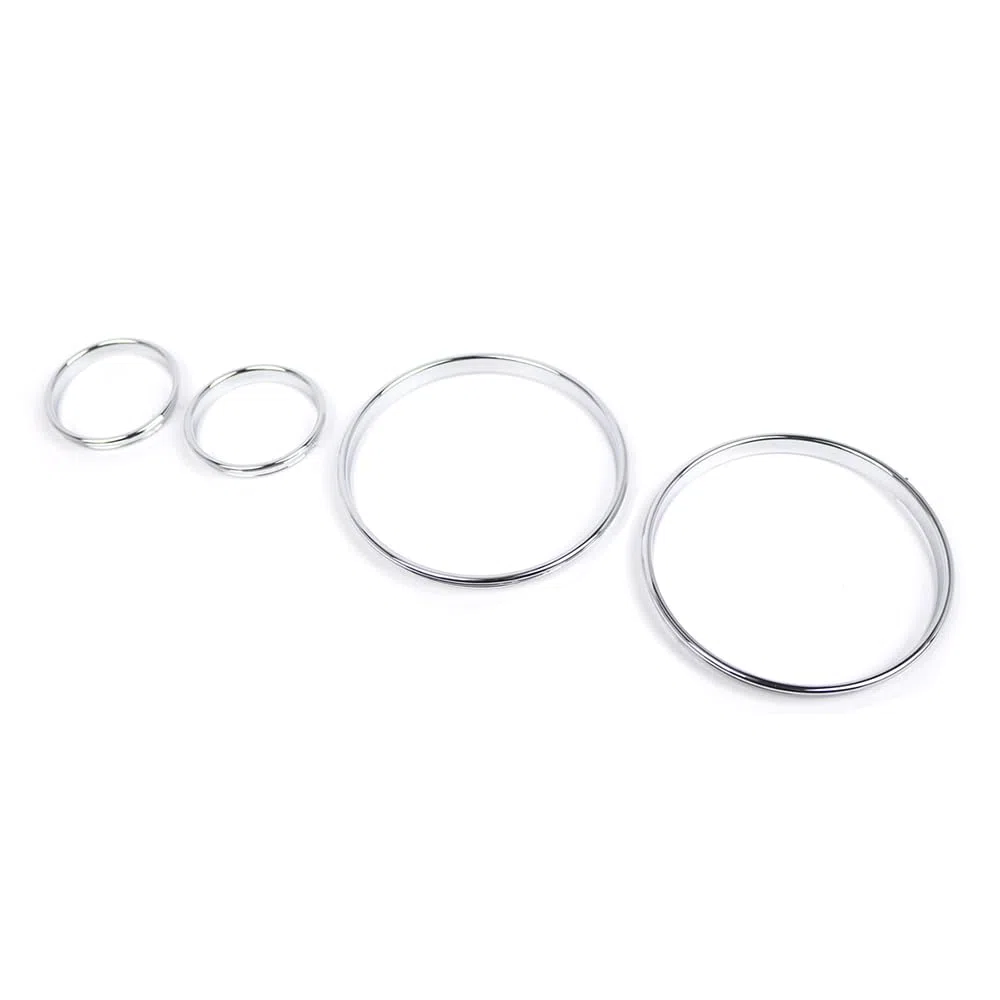 Riloer Bisel de los anillos del indicador del velocímetro, anillo cromado para velocímetro, 4 piezas de anillos de velocímetro para instrumentos compatibles con BMW E39 5 Series 1995-2004 E38 7 Series