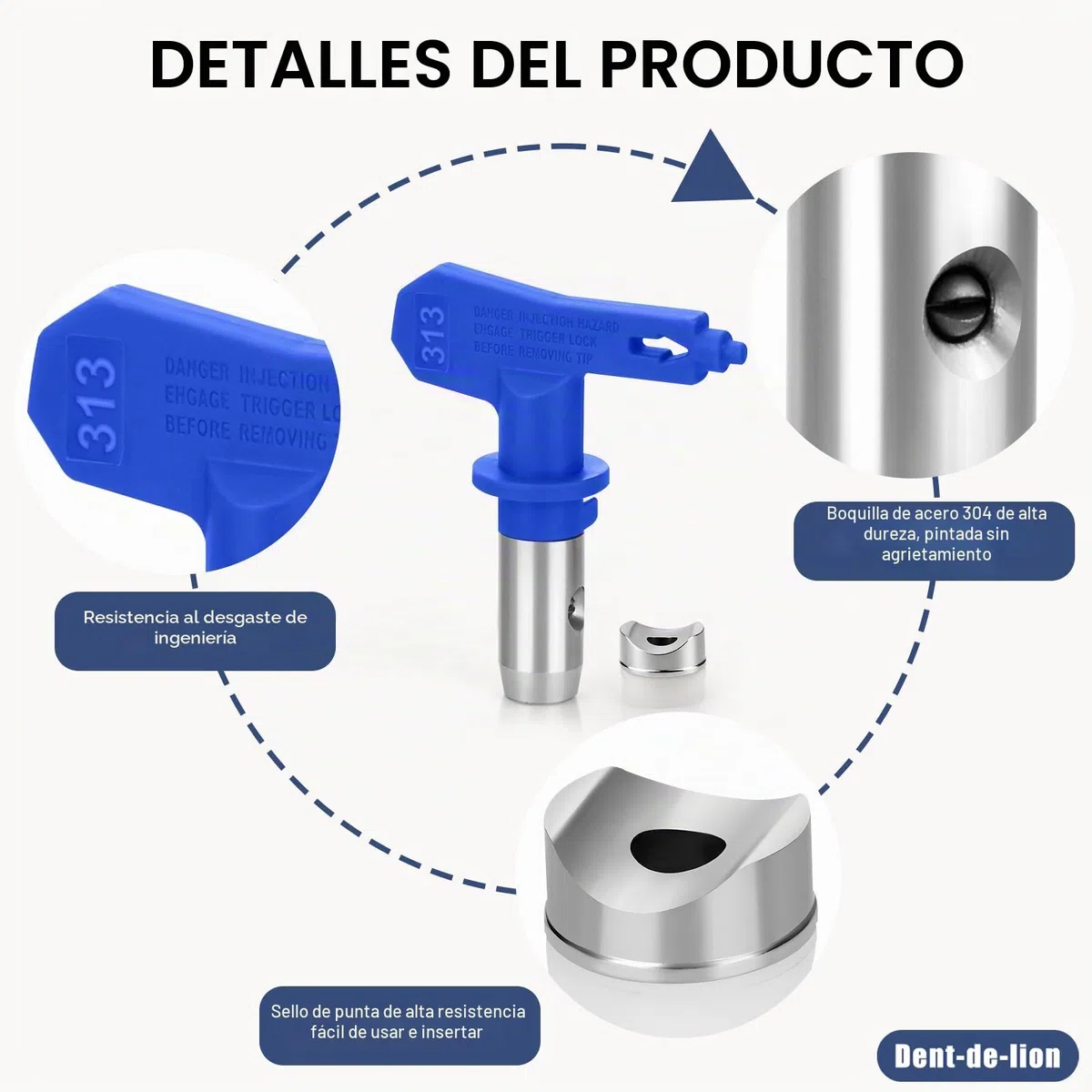 Kit de Puntas de pulverización Reversibles, 5 Piezas Boquilla Airless, Puntas de pulverización，Caja de Almacenamiento (211,313,415,517,623)