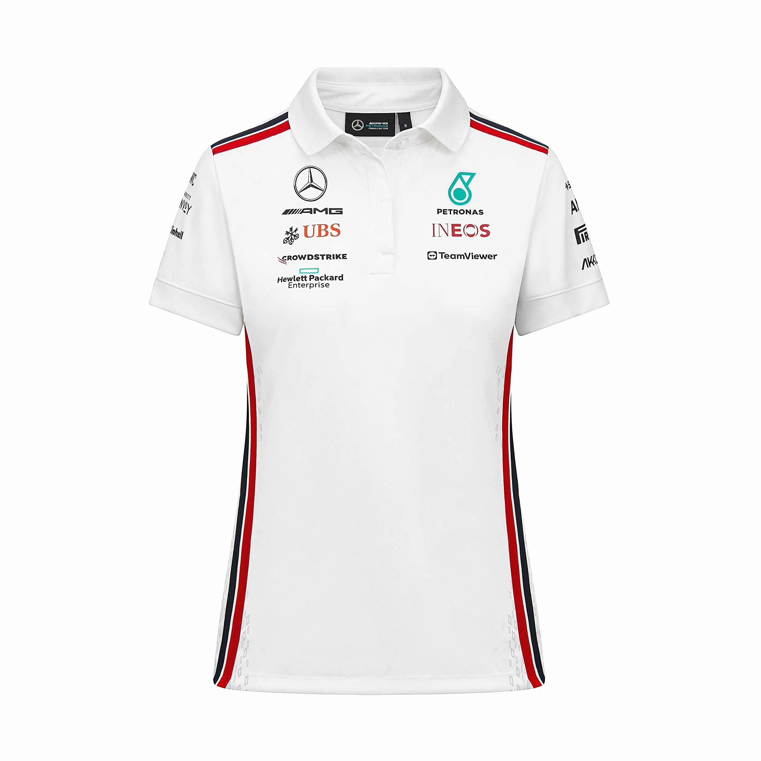 2023 Mercedes-AMG Team Polo Football Soccer T-Shirt Camiseta (White) - Ladies