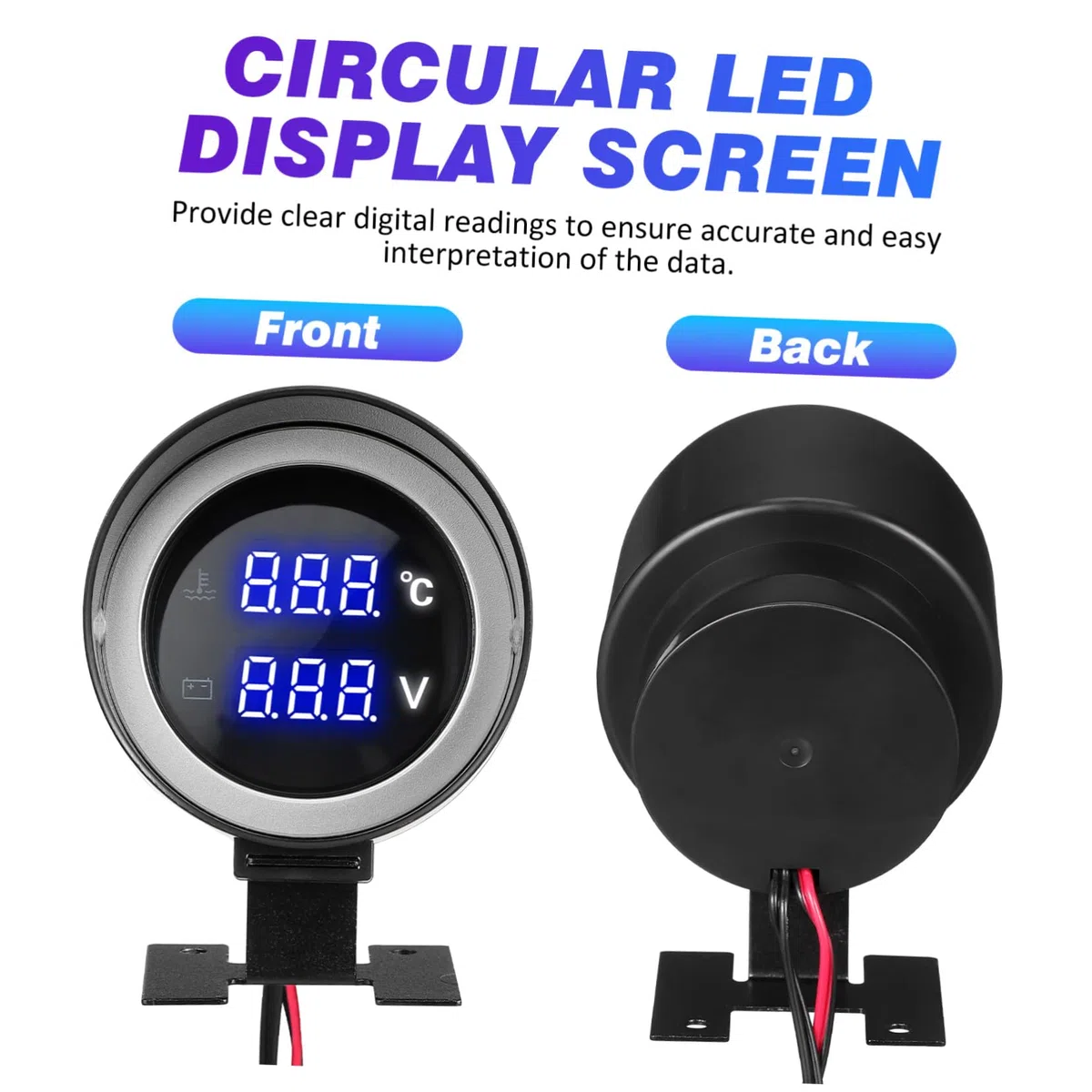 Medidor Digital De Temperatura Del Agua Y Voltímetro Para Coche Y Moto Pantalla Led Redonda Compacta Con Alarma Kit De Instalación Fácil Para Monitoreo De Motor Y Refrigerante