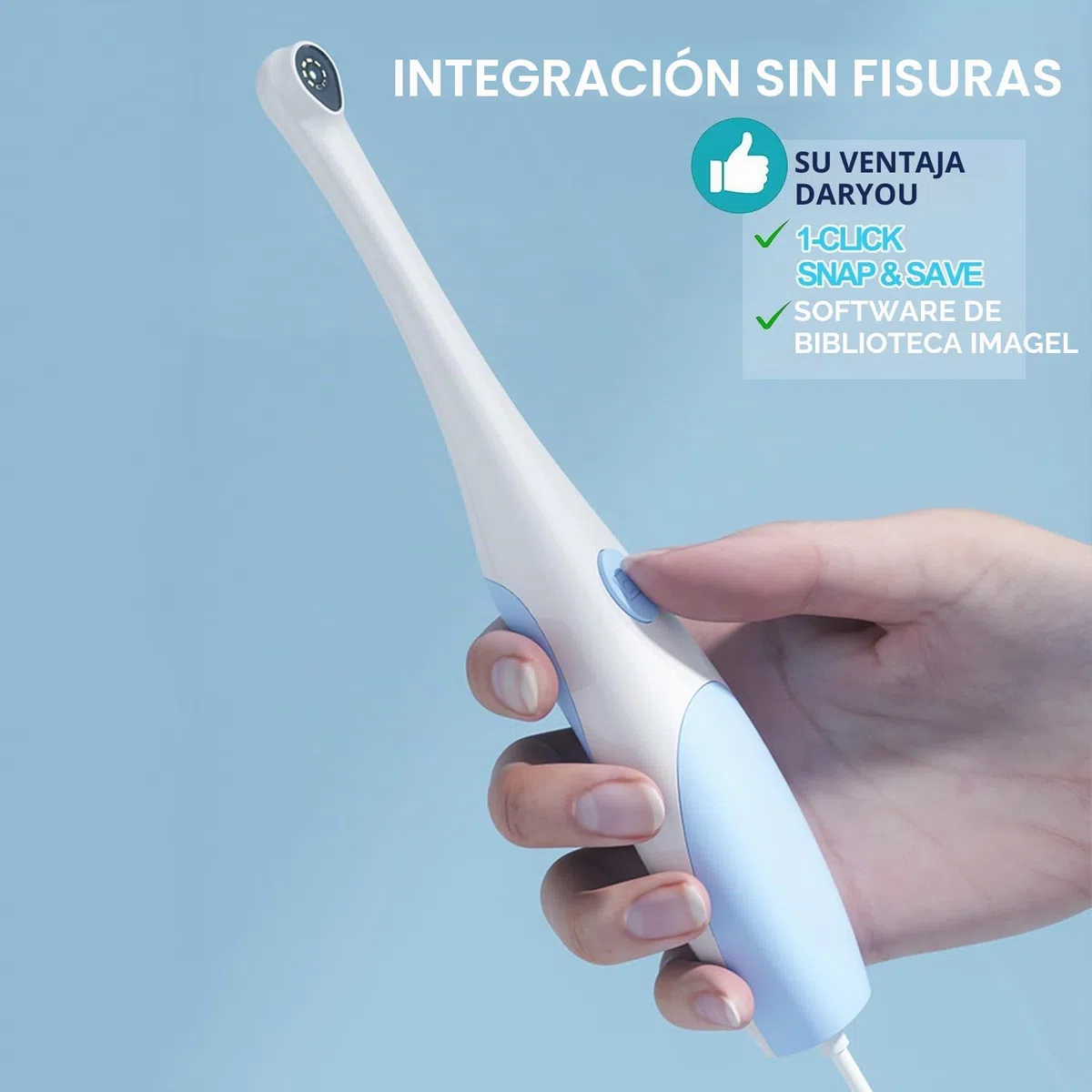 Endoscopio, cámara Oral HD 1920P, vídeo de inspección de Dientes de Animales, cámara intraoral con 8 Luces LED Ajustables, Compatible con Android e iOS, iPhone, (For USB-C and Lightning)