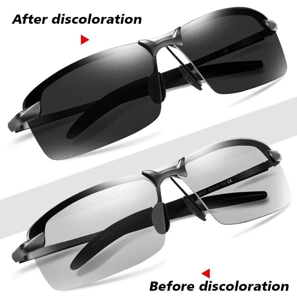 Gafas de sol fotocromáticas para hombre, gafas de pesca y conducción, polarizadas, antirreflejos, cambio S2o6
