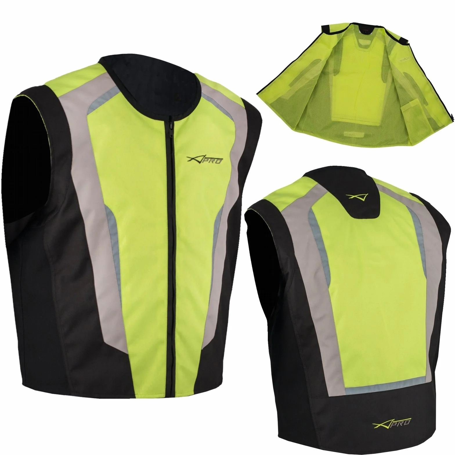 A-pro Chaleco Motos Bicicleta Auto Alta Visibilidad Segurridad Fluo Reflectantes