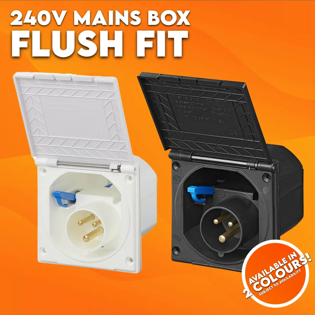 Xtremeauto Caja de enchufe empotrada de 240 V, 16 A, cable de entrada de 16 A, adaptable a caravanas y autocaravanas externas