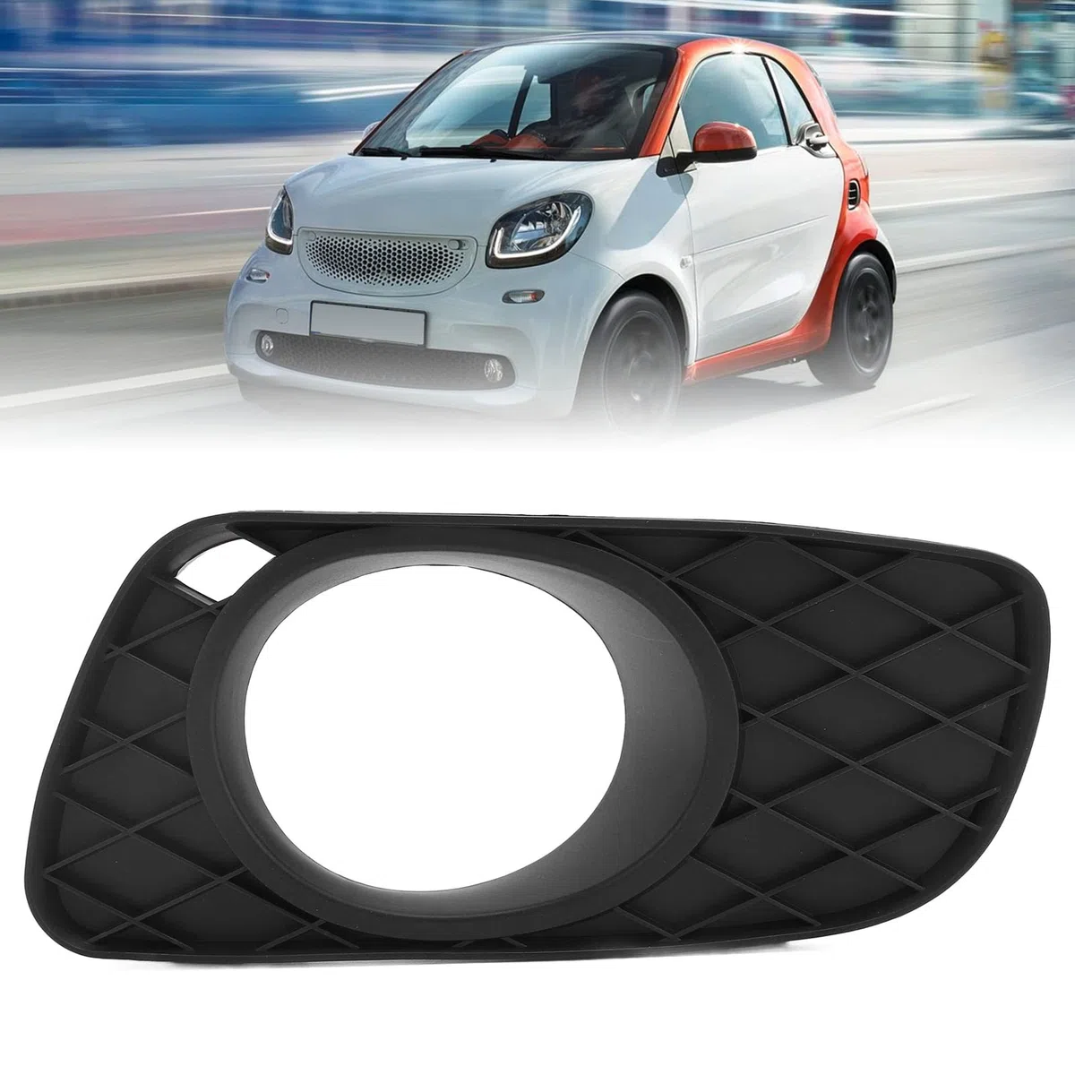 para Smart Fortwo Grille Lámpara Antiniebla Exterior del Automóvil Parachoques Delantero Lámpara Antiniebla Marco del Automóvil Reemplazo de la Luz Antiniebla para Smart Fortwo (Izquierda)