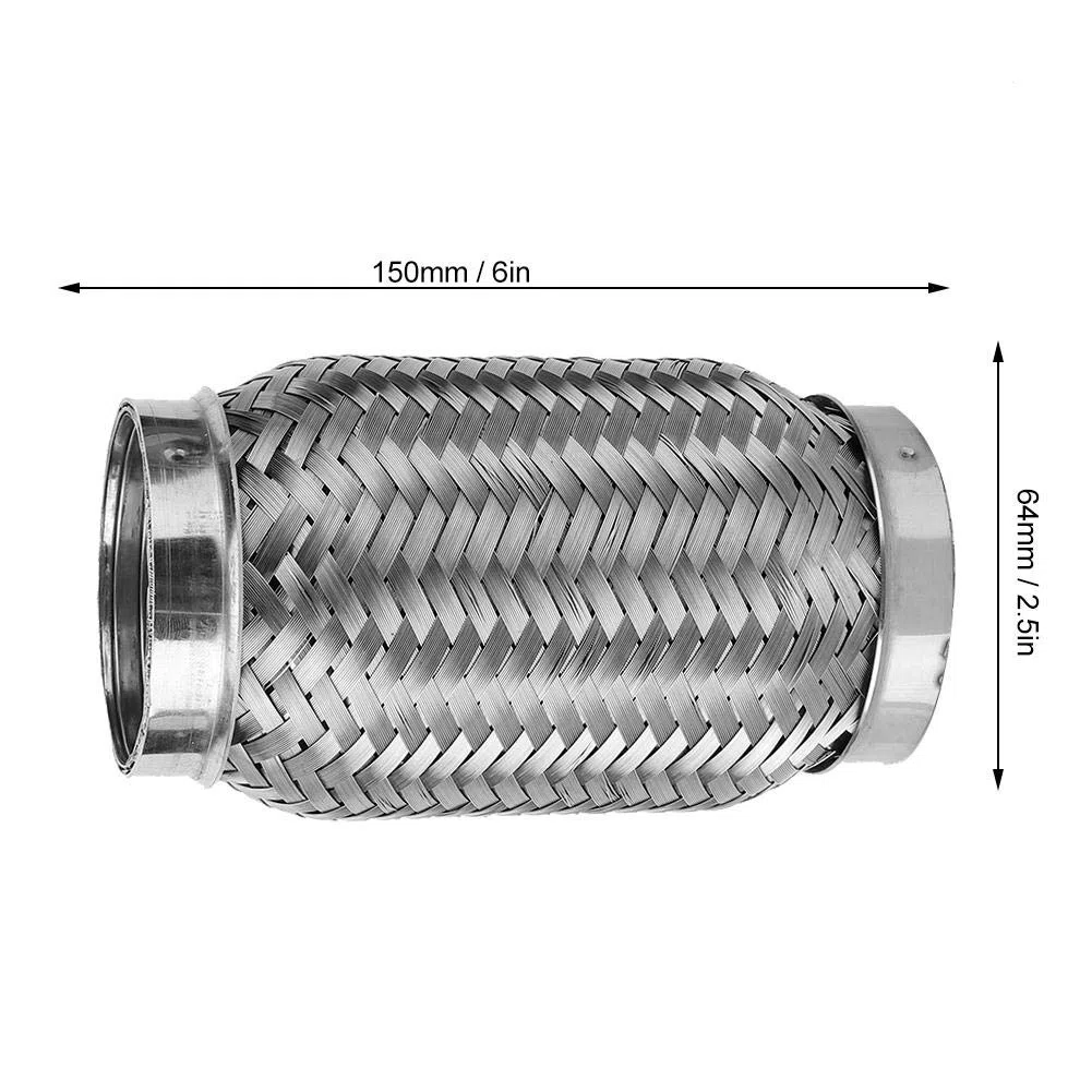 KIMISS Tubo de ble de acero inoxidable, para sistemas de, interior corrugado 2.5x6 pulgadas, punta de trenzada
