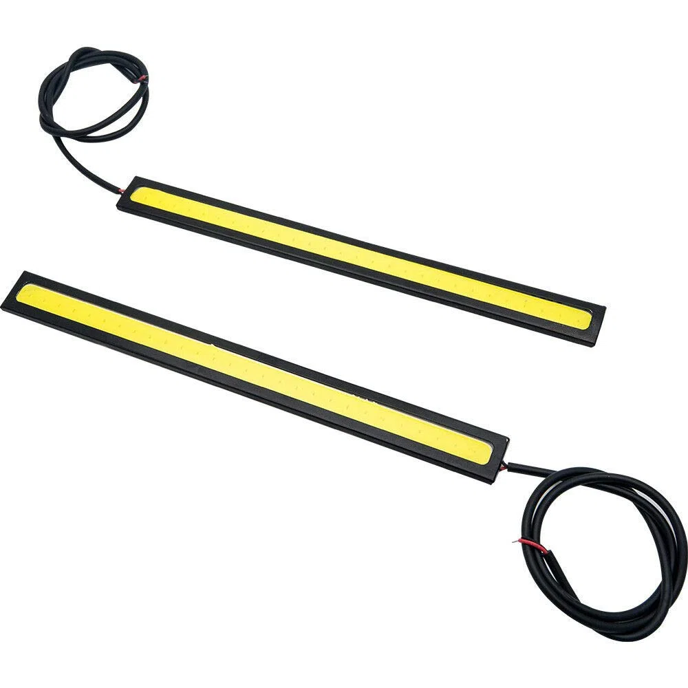MASO DRL Luces de circulación diurna para coche COB LED tira de luces antiniebla 12 V de alta potencia impermeable flexible conducción antiniebla luces (paquete de 2)