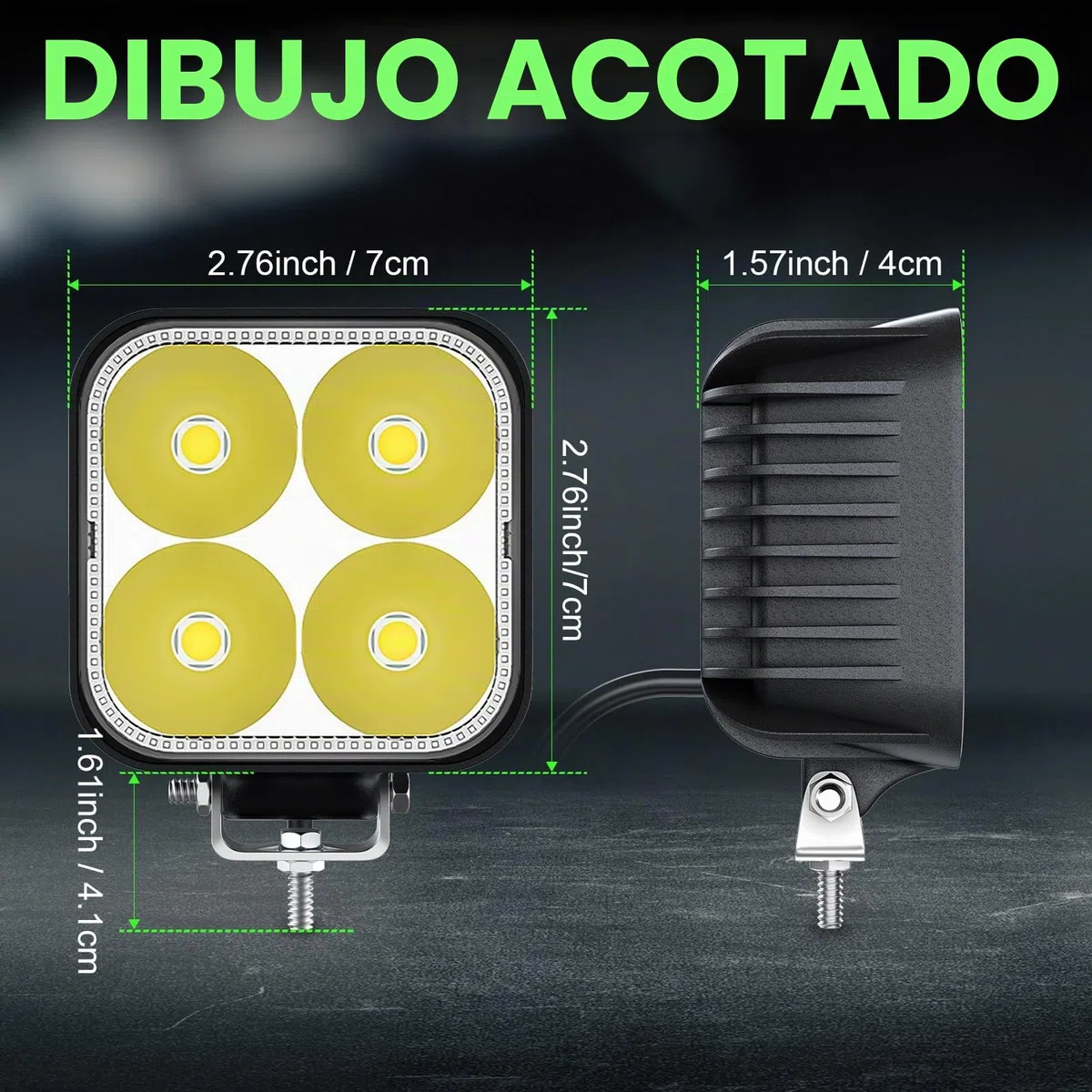 antom 10 PCS Faro de trabajo 2.8 Pulgadas Focos Led 68W Mini 12V 24V Square Faros 3,500LM 6000K IP68 Impermeable -Dos modelos Siempre encendido y parpadeante para Moto ATV SUV Tractor Camión Barco
