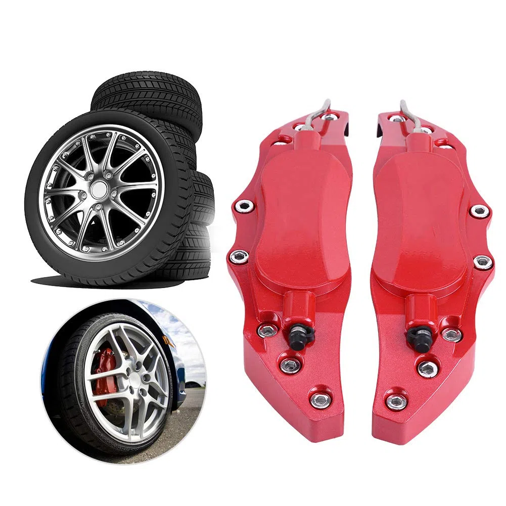 Yctze cubre pinzas amg Yctze Cubierta de Pinza de Freno de Coche 2 Piezas de Aluminio de Coche Cubierta Protectora de Pinza de Freno para Cubo de Rueda 16in-17in Medio un Par de Tapa de Pinza de Fre