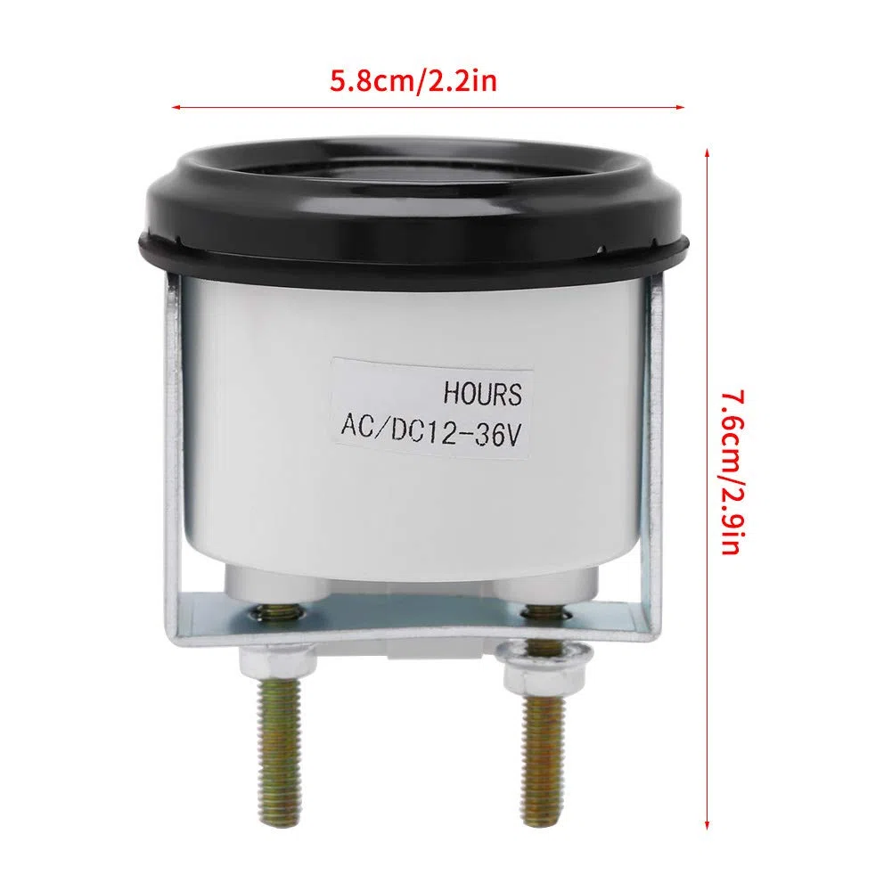 Medidor de horas de cuarzo 12-36 V CC AC 6 dígitos Medidor de horas de cuarzo redondo preciso Probador de calibre para barco, coche, camión, motor, Motocross, marino, ATV, generadores de barcos, tract