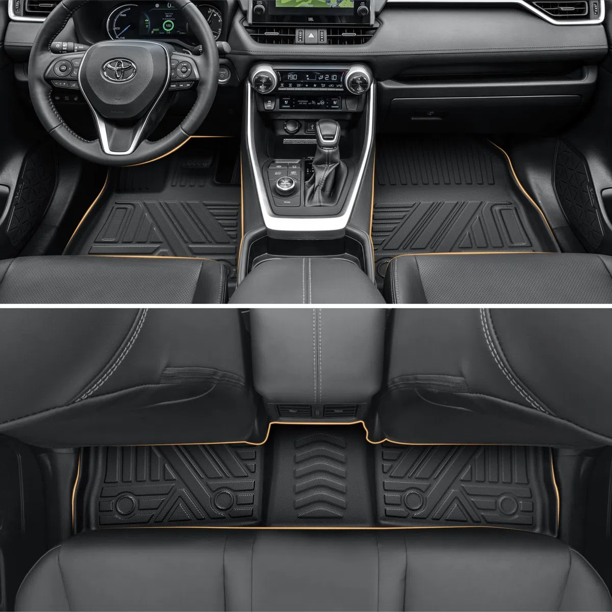ECOZEN Alfombrillas Toyota RAV4 PHEV Plug-in Hybrid 2023-2026 de Goma para Coche 3D TPE Alfombrillas para Coche Antideslizantes talonera de Goma Reforzada de fijación para Todo Tipo de climas