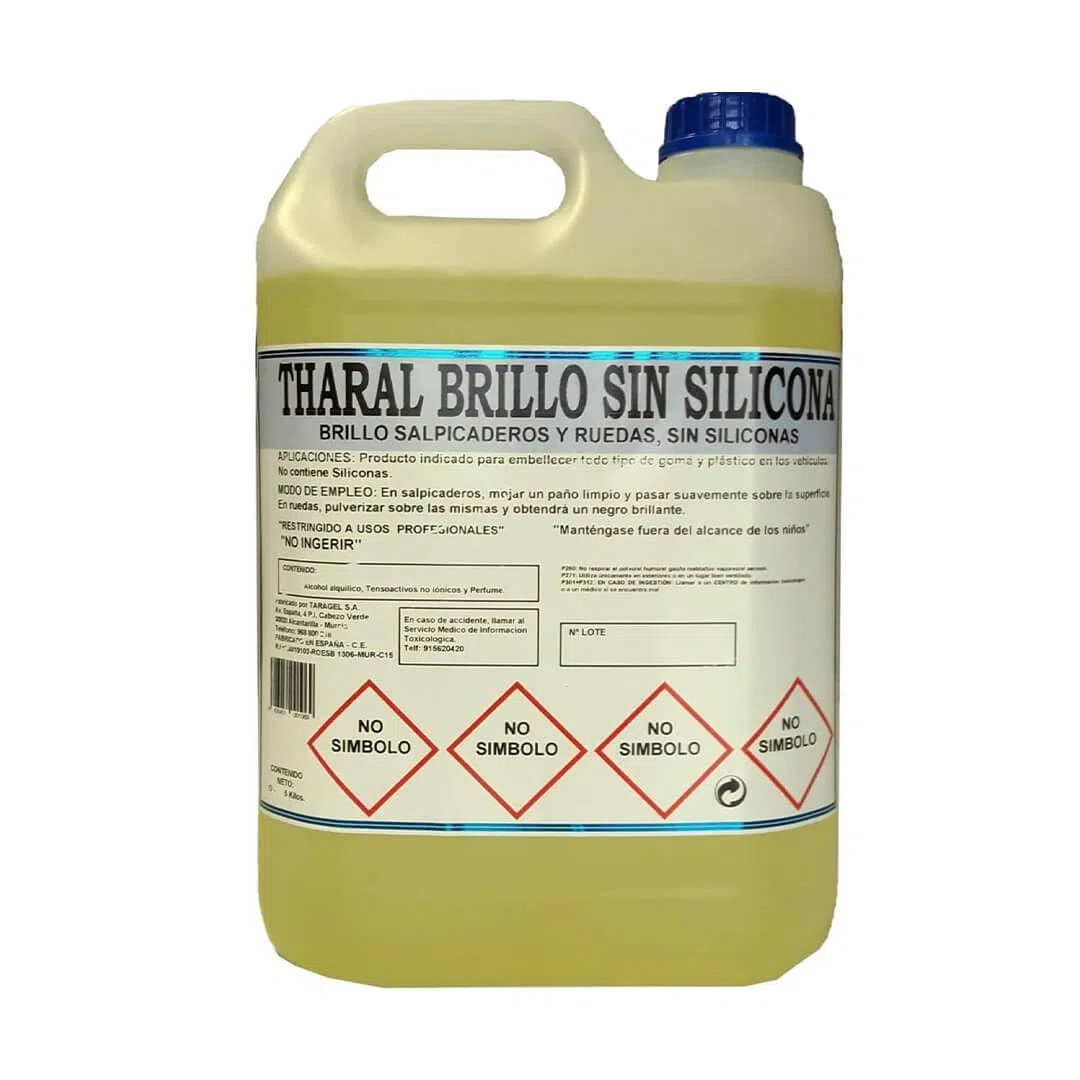 Brillo SALPICADEROS, Gomas Y NEUMÁTICOS SIN SILICONAS (5Litros)
