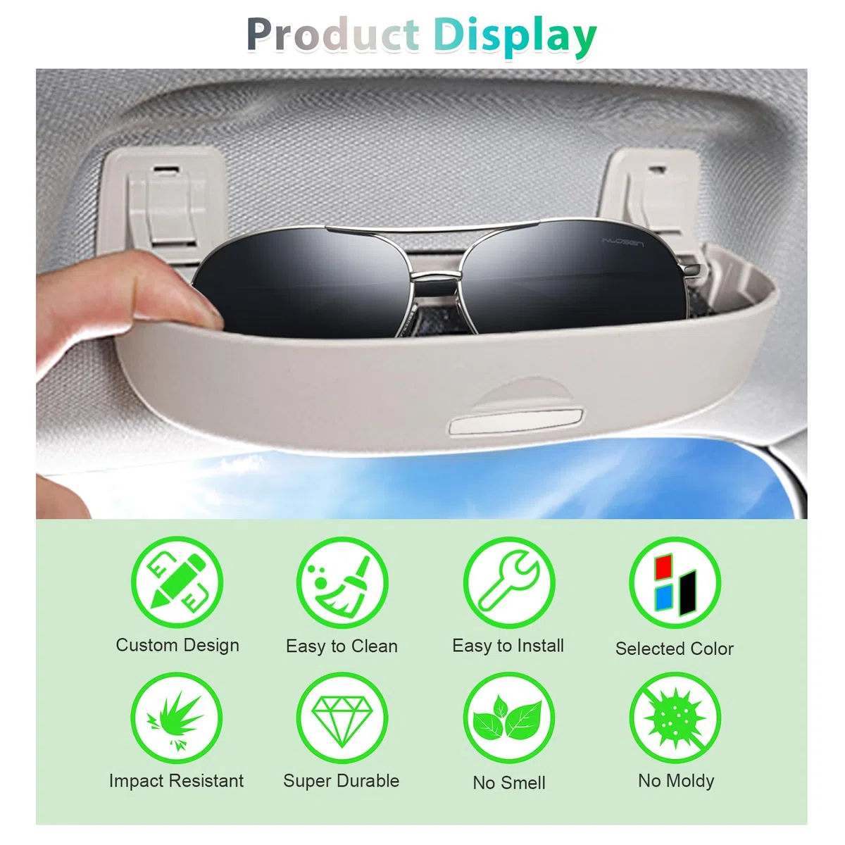 GAFAT Compatible con Toyota C-HR RAV4 Yaris Cross Corolla Cross Camry Rise 2019-2025 2026/ Daihatsu Rocky Taft Tafuto Estuches de Gafas de Sol, Organizadora Caja de almacenamiento Accesorios (Gris)
